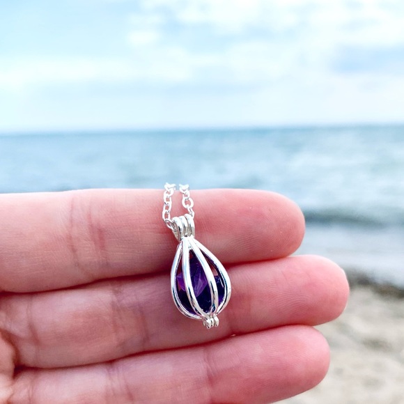 Amethyst Caged Necklace - Picture 3 of 7